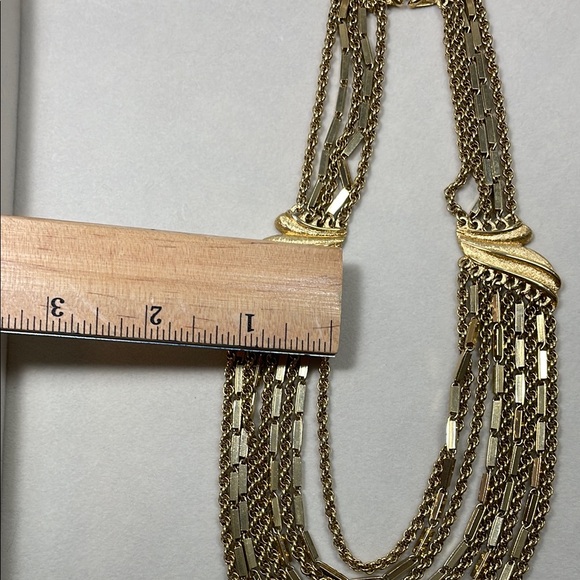 Monet Vintage Rare Gold Tone Multi-Strand Necklace - Picture 6 of 6